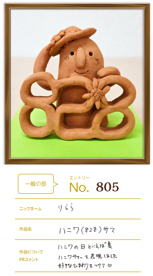 優秀賞 一般の部作品「ハニワ（828）サマ」